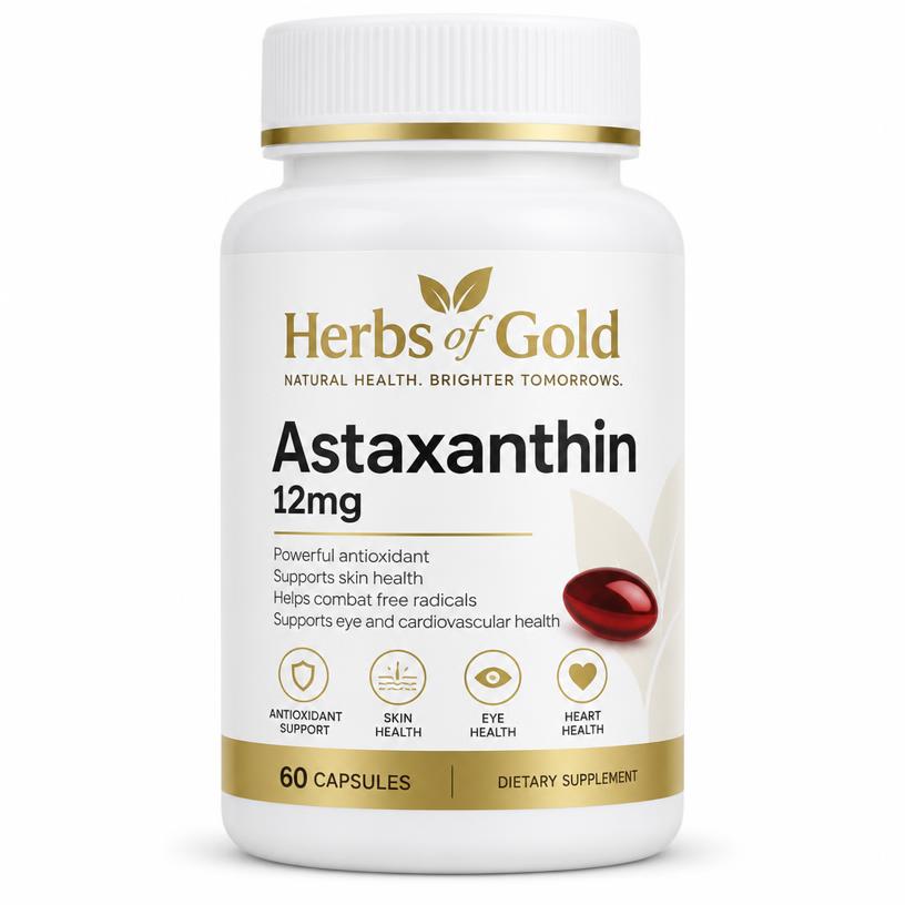 Kruiden van Gold Astaxanthine 12mg fles