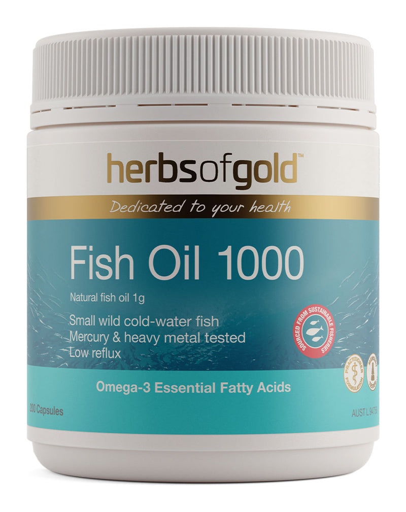 Kruiden van Gold Fish Oil 1000 capsules fles