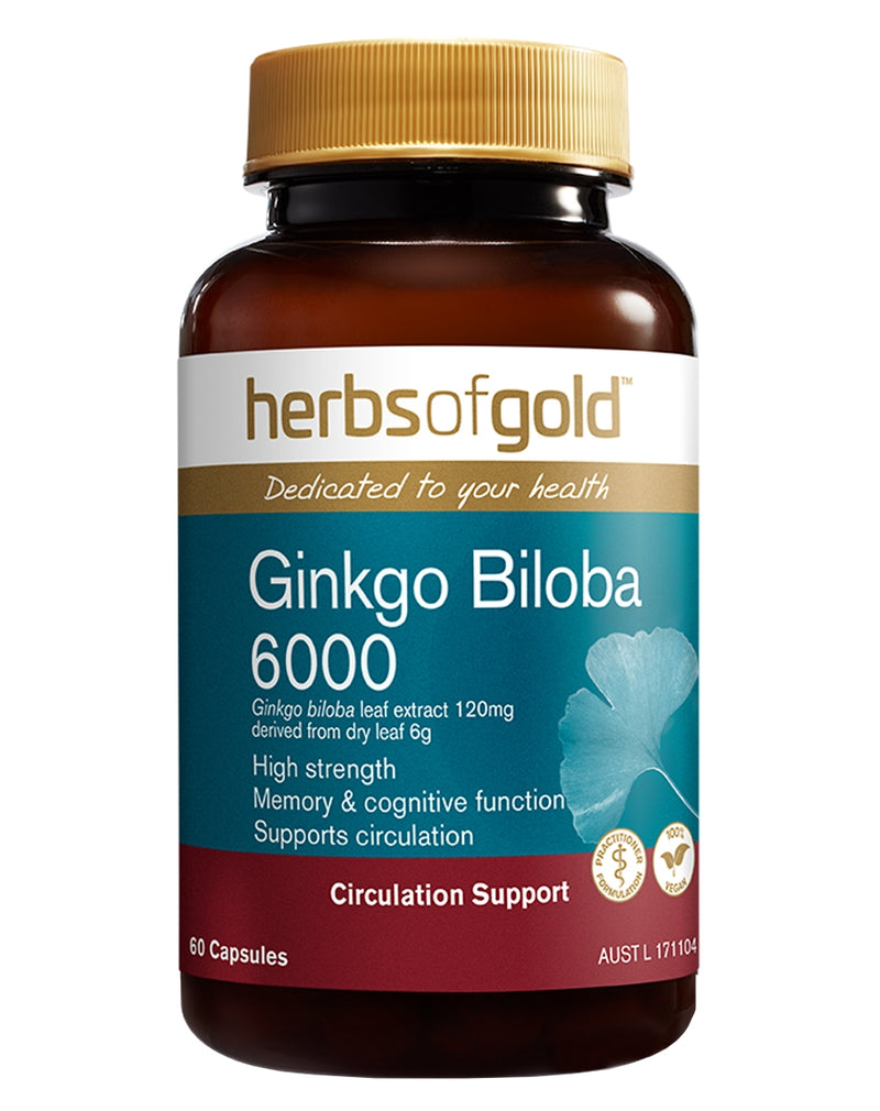 Kruiden van Gold Ginkgo Biloba 6000 capsules fles