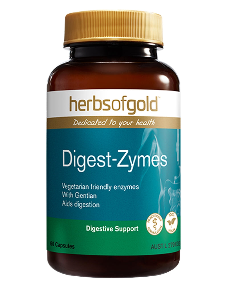 Kruiden van Gold Digest-Zymes capsule fles
