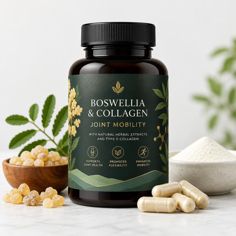 Kruiden van Gold Boswellia en Collagen Gezamenlijke Mobiliteit verpakking