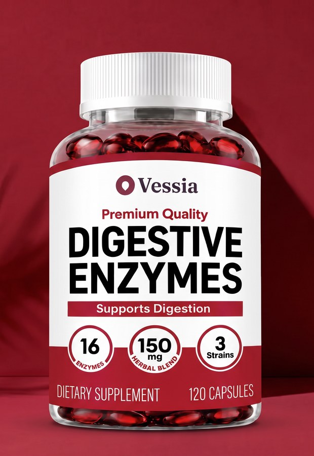 Vessia Digestieve Enzymen 120 capsulefles